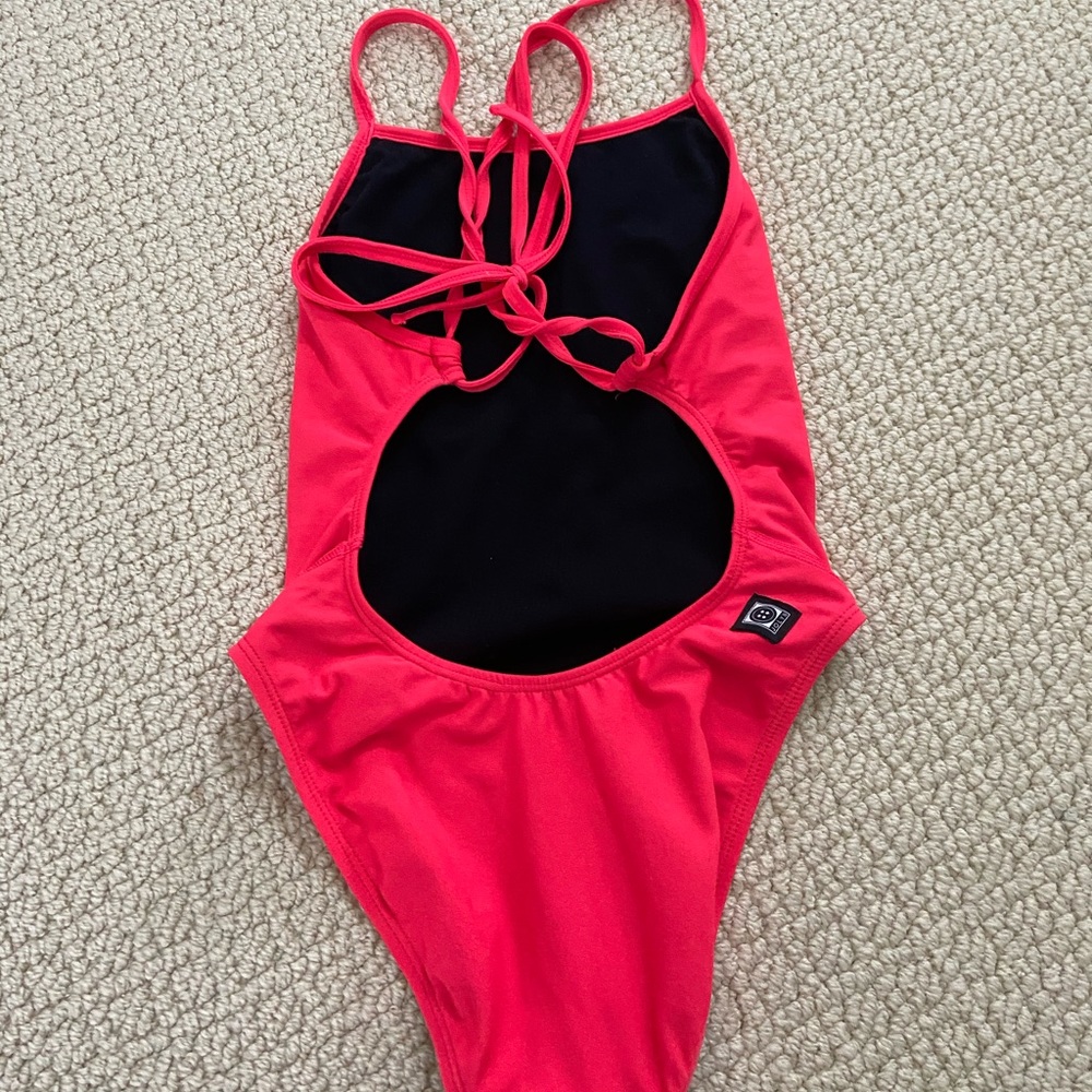 Tie Back hot pink jolyn onesie